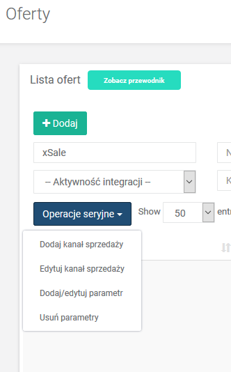 Operacje seryjne w V1