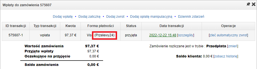 Przykład mapowania płatności w integracji IdoSell