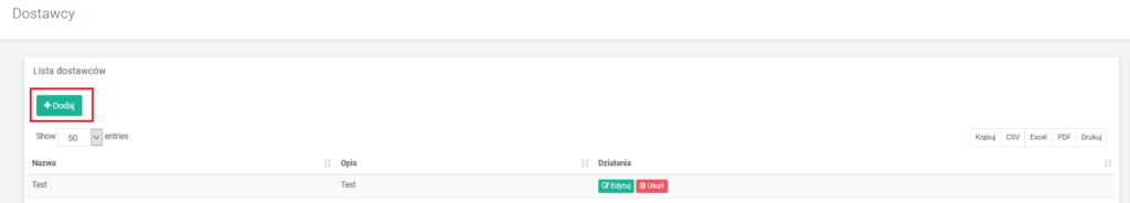 Lista dostawc&oacute;w w xSale v1