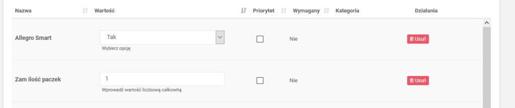 Parametry Allegro Smart i liczba paczek
