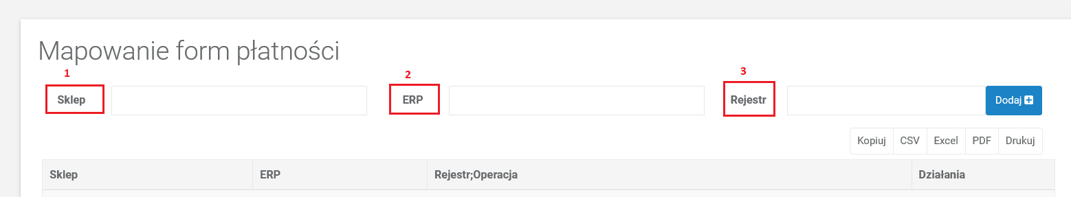 Mapowanie płatności w xSale v1