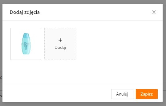 Dodanie zdjęć do towarów