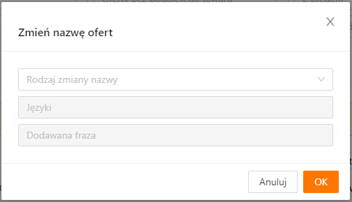 Zmiana nazwy oferty