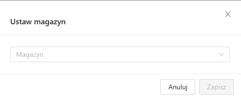 Operacja: Ustaw magazyn