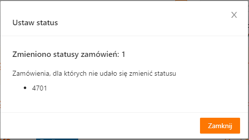 Podsumowanie wykonanej operacji