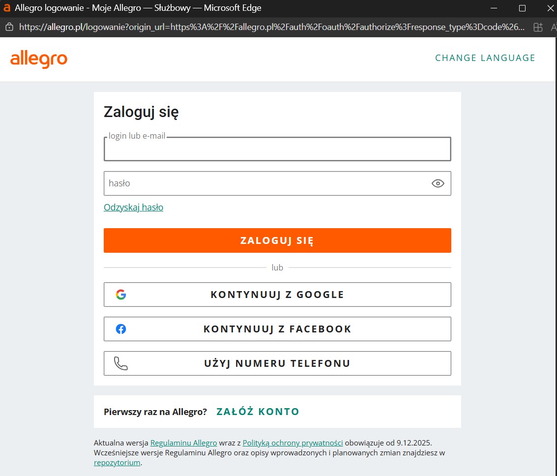 Kreator integracji Allegro — krok 3