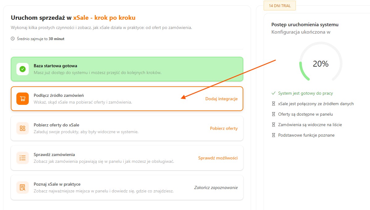 Krok 1 w przewodniku konfiguracji